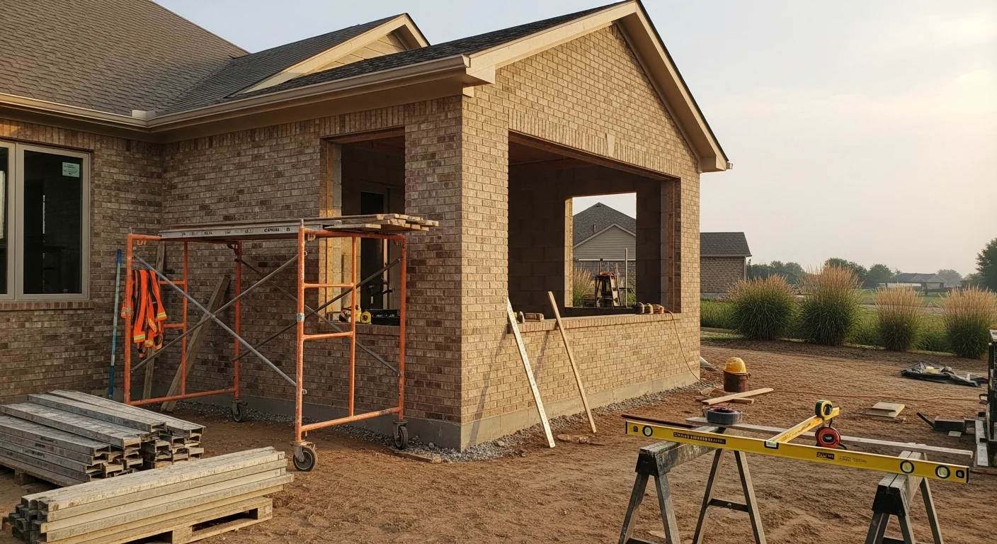 General contractor team working on residential construction project