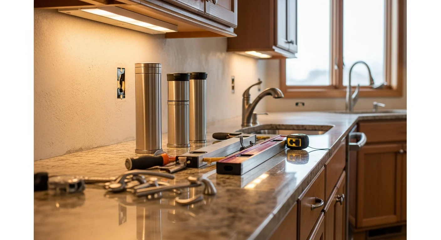 Modern kitchen with custom cabinets and countertops